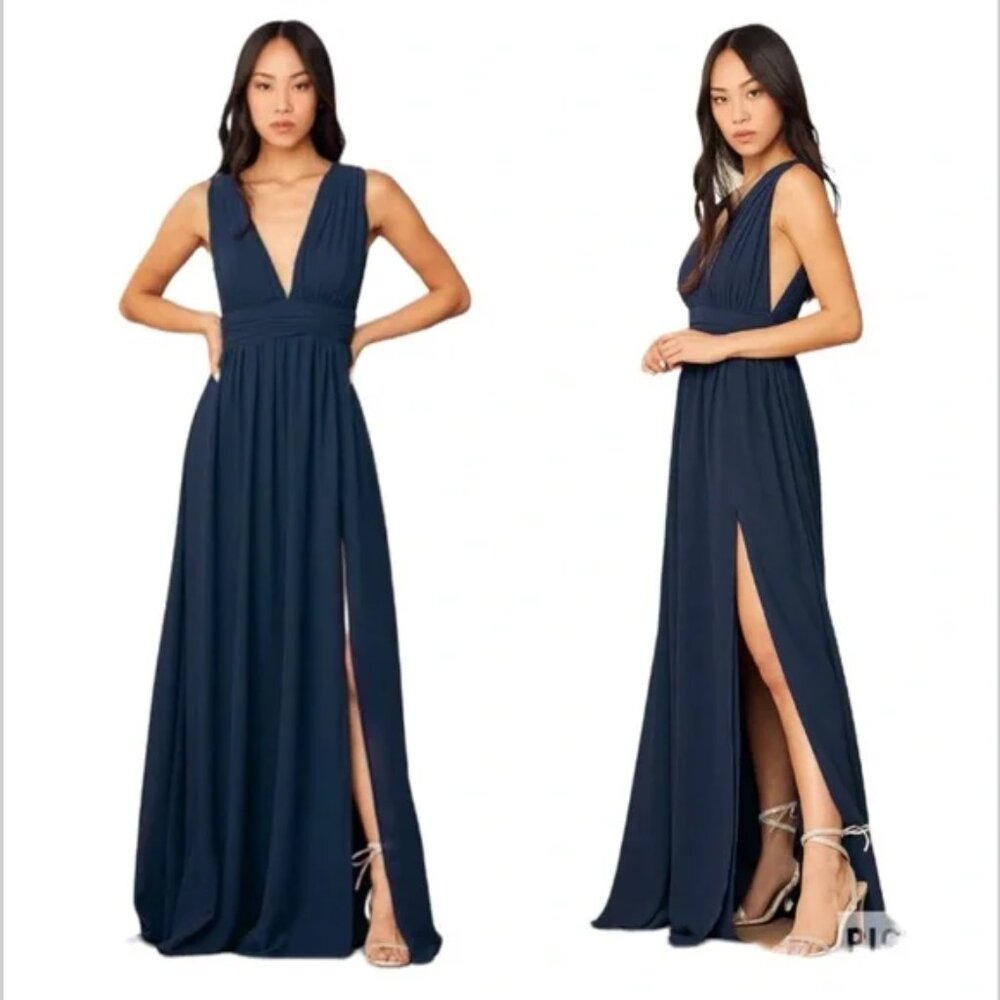 Lulus Heavenly Hues Navy Blue Maxi Dress
